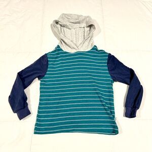 Little Sleepies Teal and Navy Striped Long Sleeve Tee